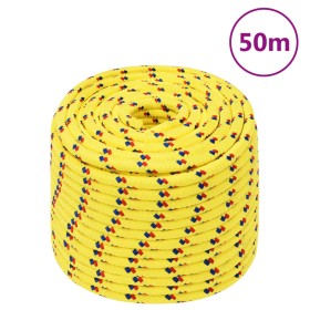 Yellow polypropylene boat rope 14 mm 50 m by , Ropes and metal cords - Ref: Foro24-152622, Price: 37,44 €, Discount: %