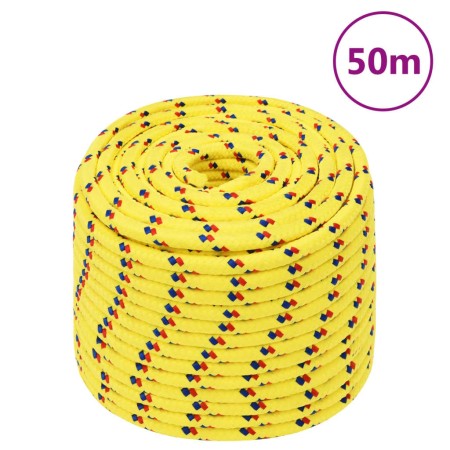 Yellow polypropylene boat rope 14 mm 50 m by , Ropes and metal cords - Ref: Foro24-152622, Price: 35,43 €, Discount: %