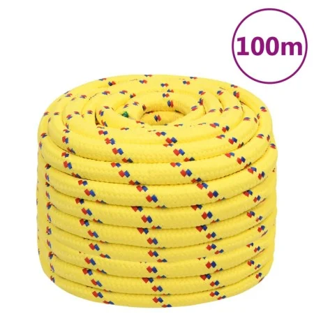 Yellow polypropylene boat rope 20 mm 100 m by , Ropes and metal cords - Ref: Foro24-152634, Price: 131,71 €, Discount: %