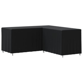 Cubierta de sofá en forma de L Oxford 420D negro 215x215x80 cm
