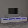 Mueble de TV con luces LED blanco 240x35x40 cm de , Muebles TV - Ref: Foro24-3152722, Precio: 191,43 €, Descuento: %
