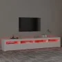 Mueble de TV con luces LED blanco 240x35x40 cm de , Muebles TV - Ref: Foro24-3152722, Precio: 191,43 €, Descuento: %