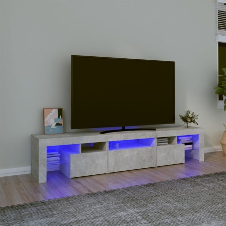 Mueble de TV con luces LED gris hormigón 200x36,5x40 cm by , TV Furniture - Ref: Foro24-3152813, Price: 121,87 €, Discount: %