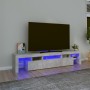 Mueble de TV con luces LED gris hormigón 200x36,5x40 cm by , TV Furniture - Ref: Foro24-3152813, Price: 121,87 €, Discount: %