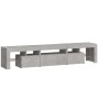Mueble de TV con luces LED gris hormigón 200x36,5x40 cm by , TV Furniture - Ref: Foro24-3152813, Price: 121,87 €, Discount: %