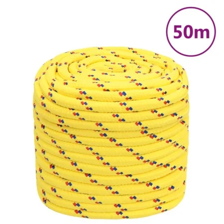 Yellow polypropylene boat rope 16 mm 50 m by , Ropes and metal cords - Ref: Foro24-152626, Price: 47,46 €, Discount: %