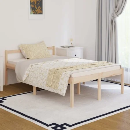 Cama para personas mayores madera maciza pino 120x190 cm de , Camas y somieres - Ref: Foro24-810584, Precio: 104,12 €, Descue...