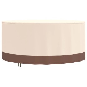 Cubierta muebles jardín redonda Oxford 600D beige Ø 183x71 cm