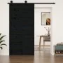 Puerta de granero madera maciza pino negra 100x1,8x204,5 cm de , Puertas - Ref: Foro24-824627, Precio: 151,73 €, Descuento: %