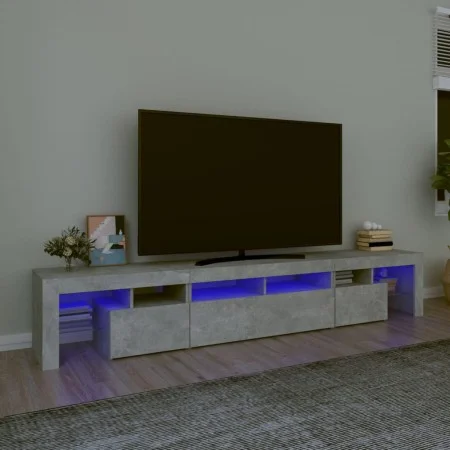 TV cabinet with LED lights concrete gray 230x36.5x40 cm by , TV Furniture - Ref: Foro24-3152789, Price: 147,39 €, Discount: %
