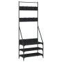 Perchero con zapatero negro 72x34x184 cm de , Organizadores de vestidores y perchas de barra - Ref: Foro24-837827, Precio: 74...