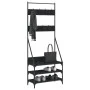 Perchero con zapatero negro 72x34x184 cm de , Organizadores de vestidores y perchas de barra - Ref: Foro24-837827, Precio: 74...