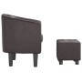 Brown synthetic leather armchair with stool by , Armchairs - Ref: Foro24-356493, Price: 181,92 €, Discount: %