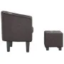 Sillón con taburete cuero sintético marrón de , Sillones - Ref: Foro24-356493, Precio: 178,46 €, Descuento: %
