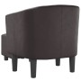 Brown synthetic leather armchair with stool by , Armchairs - Ref: Foro24-356493, Price: 181,92 €, Discount: %