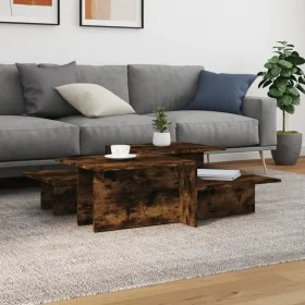 Coffee tables 2 units smoked oak plywood by , Coffee table - Ref: Foro24-3216158, Price: 76,82 €, Discount: %