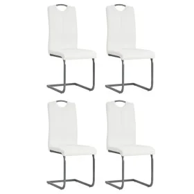 Schwebende Esszimmerstühle, 4 Stück, weißer Stoff. von vidaXL, Essstühle - Ref: Foro24-246196, Preis: 238,62 €, Rabatt: %