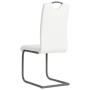 Sillas de comedor voladizas 4 unidades de tela blanca de vidaXL, Sillas de comedor - Ref: Foro24-246196, Precio: 251,89 €, De...