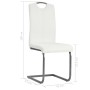 Sillas de comedor voladizas 4 unidades de tela blanca de vidaXL, Sillas de comedor - Ref: Foro24-246196, Precio: 251,89 €, De...