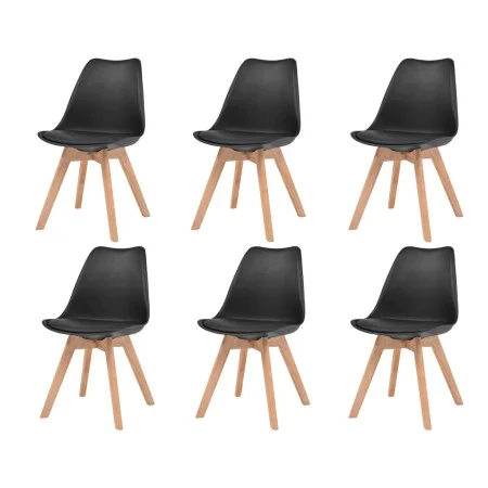Sillas de comedor 6 unidades plástico negro de vidaXL, Sillas de comedor - Ref: Foro24-274852, Precio: 309,55 €, Descuento: %