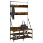 Perchero con zapatero roble ahumado 100x40x184 cm de , Organizadores de vestidores y perchas de barra - Ref: Foro24-837849, P...