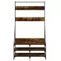 Perchero con zapatero roble ahumado 100x40x184 cm de , Organizadores de vestidores y perchas de barra - Ref: Foro24-837849, P...