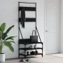 Perchero con zapatero negro 70x40x184 cm de , Organizadores de vestidores y perchas de barra - Ref: Foro24-837842, Precio: 74...