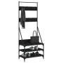 Perchero con zapatero negro 70x40x184 cm de , Organizadores de vestidores y perchas de barra - Ref: Foro24-837842, Precio: 74...