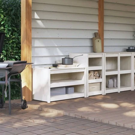 Outdoor kitchen furniture 2 pieces solid white pine wood by , Kitchen cabinets - Ref: Foro24-3196131, Price: 288,42 €, Discou...