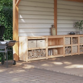 Muebles de cocina de exterior 2 piezas madera maciza de pino