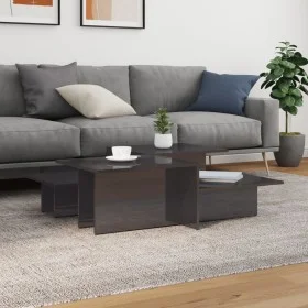 Couchtische, 2 Stück, glänzend graues Holzwerkstoff von , Couchtisch - Ref: Foro24-3216157, Preis: 82,95 €, Rabatt: %