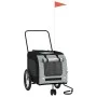 Haustier Fahrradanhänger Eisen Stoff Oxford schwarz grau von , Kinderwagen für Haustiere - Ref: Foro24-93853, Preis: 92,26 €,...