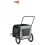Haustier Fahrradanhänger Eisen Stoff Oxford schwarz grau von , Kinderwagen für Haustiere - Ref: Foro24-93853, Preis: 92,26 €,...