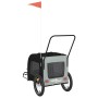 Haustier Fahrradanhänger Eisen Stoff Oxford schwarz grau von , Kinderwagen für Haustiere - Ref: Foro24-93853, Preis: 93,96 €,...