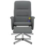 Sillón reclinable de masaje con reposapiés tela gris oscuro
