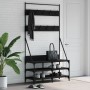 Garderobe mit Schuhregal schwarz 100x40x184 cm von , Kommoden-Organizer und Bar-Kleiderbügel - Ref: Foro24-837847, Preis: 96,...