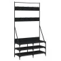 Black coat rack with shoe rack 100x40x184 cm by , Dresser Organizers and Bar Hangers - Ref: Foro24-837847, Price: 95,29 €, Di...