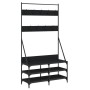 Garderobe mit Schuhregal schwarz 100x40x184 cm von , Kommoden-Organizer und Bar-Kleiderbügel - Ref: Foro24-837847, Preis: 96,...