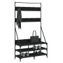 Garderobe mit Schuhregal schwarz 100x40x184 cm von , Kommoden-Organizer und Bar-Kleiderbügel - Ref: Foro24-837847, Preis: 96,...