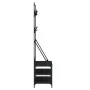Black coat rack with shoe rack 100x40x184 cm by , Dresser Organizers and Bar Hangers - Ref: Foro24-837847, Price: 95,29 €, Di...