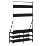 Garderobe mit Schuhregal schwarz 100x40x184 cm von , Kommoden-Organizer und Bar-Kleiderbügel - Ref: Foro24-837847, Preis: 96,...