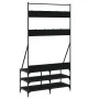 Garderobe mit Schuhregal schwarz 100x40x184 cm von , Kommoden-Organizer und Bar-Kleiderbügel - Ref: Foro24-837847, Preis: 96,...