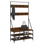Garderobe aus brauner Eiche mit Schuhablage 100x40x184 cm von , Kommoden-Organizer und Bar-Kleiderbügel - Ref: Foro24-837851,...