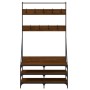 Garderobe aus brauner Eiche mit Schuhablage 100x40x184 cm von , Kommoden-Organizer und Bar-Kleiderbügel - Ref: Foro24-837851,...
