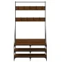 Perchero con zapatero roble marrón 100x40x184 cm de , Organizadores de vestidores y perchas de barra - Ref: Foro24-837851, Pr...