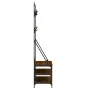 Coat rack with brown oak shoe rack 100x40x184 cm by , Dresser Organizers and Bar Hangers - Ref: Foro24-837851, Price: 98,69 €...
