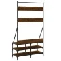 Coat rack with brown oak shoe rack 100x40x184 cm by , Dresser Organizers and Bar Hangers - Ref: Foro24-837851, Price: 98,69 €...