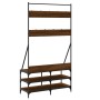 Garderobe aus brauner Eiche mit Schuhablage 100x40x184 cm von , Kommoden-Organizer und Bar-Kleiderbügel - Ref: Foro24-837851,...