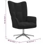 Black velvet relaxation armchair by , Armchairs - Ref: Foro24-328123, Price: 144,86 €, Discount: %