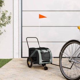 Remolque de bicicleta mascotas hierro tela Oxford gris negro by , pet strollers - Ref: Foro24-93888, Price: 110,18 €, Discoun...